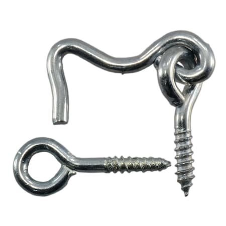 Midwest Fastener 1/8" x 1" Zinc Plated Steel Gate Hooks & Eyes 100PK 51025